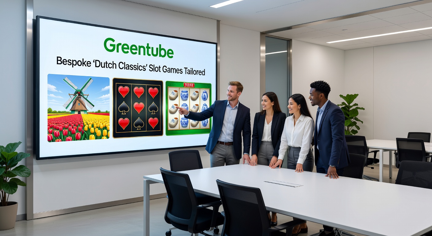 Moderne versie van een Nederlandse klassiekerslot met tumbling symbols en bonusrondes, illustrerend hoe Greentube oude hits transformeert voor hedendaags succes