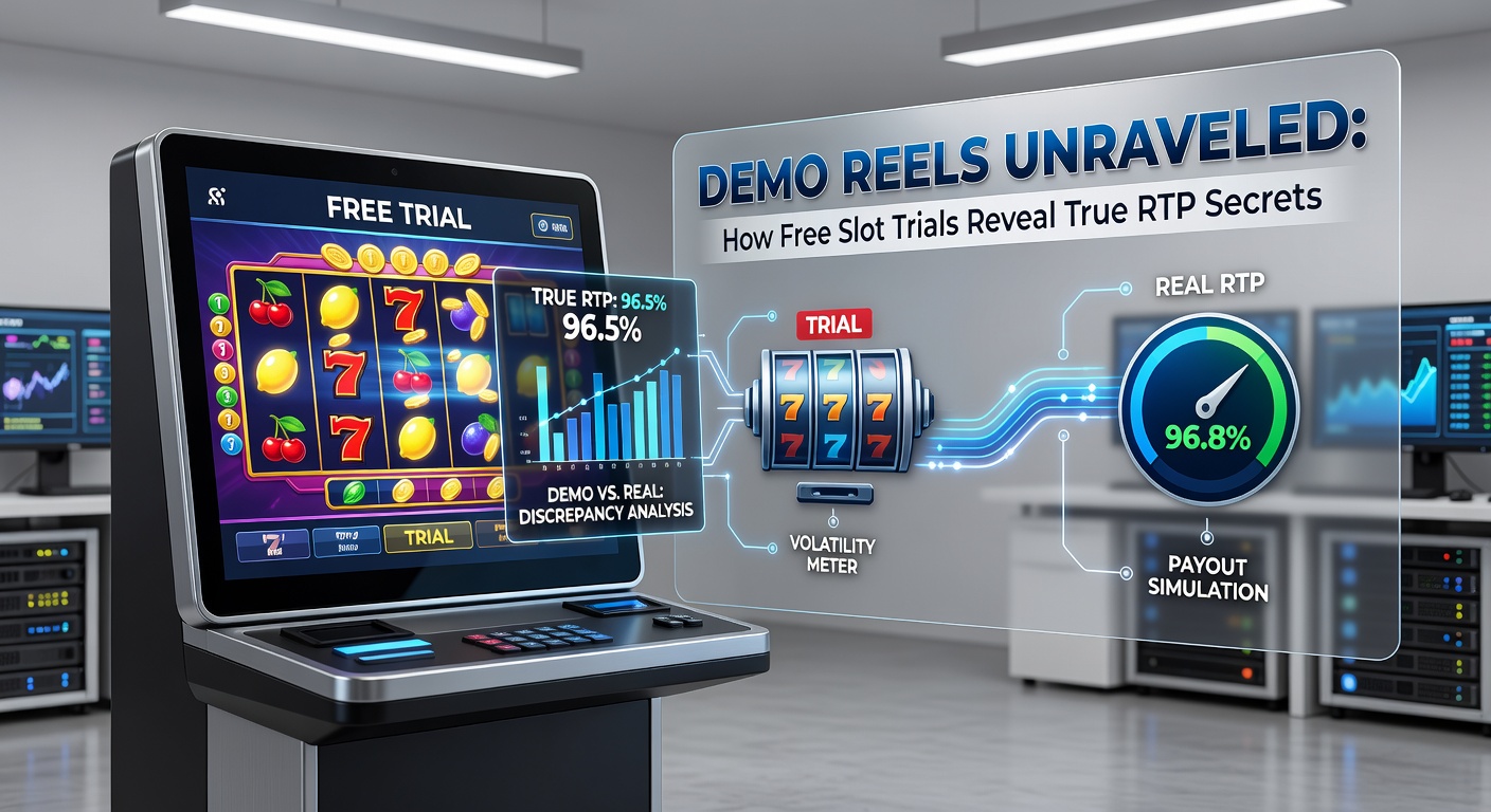 Schermafbeelding van een gratis slotdemo met draaiende reels en RTP-informatie zichtbaar in de achtergrond