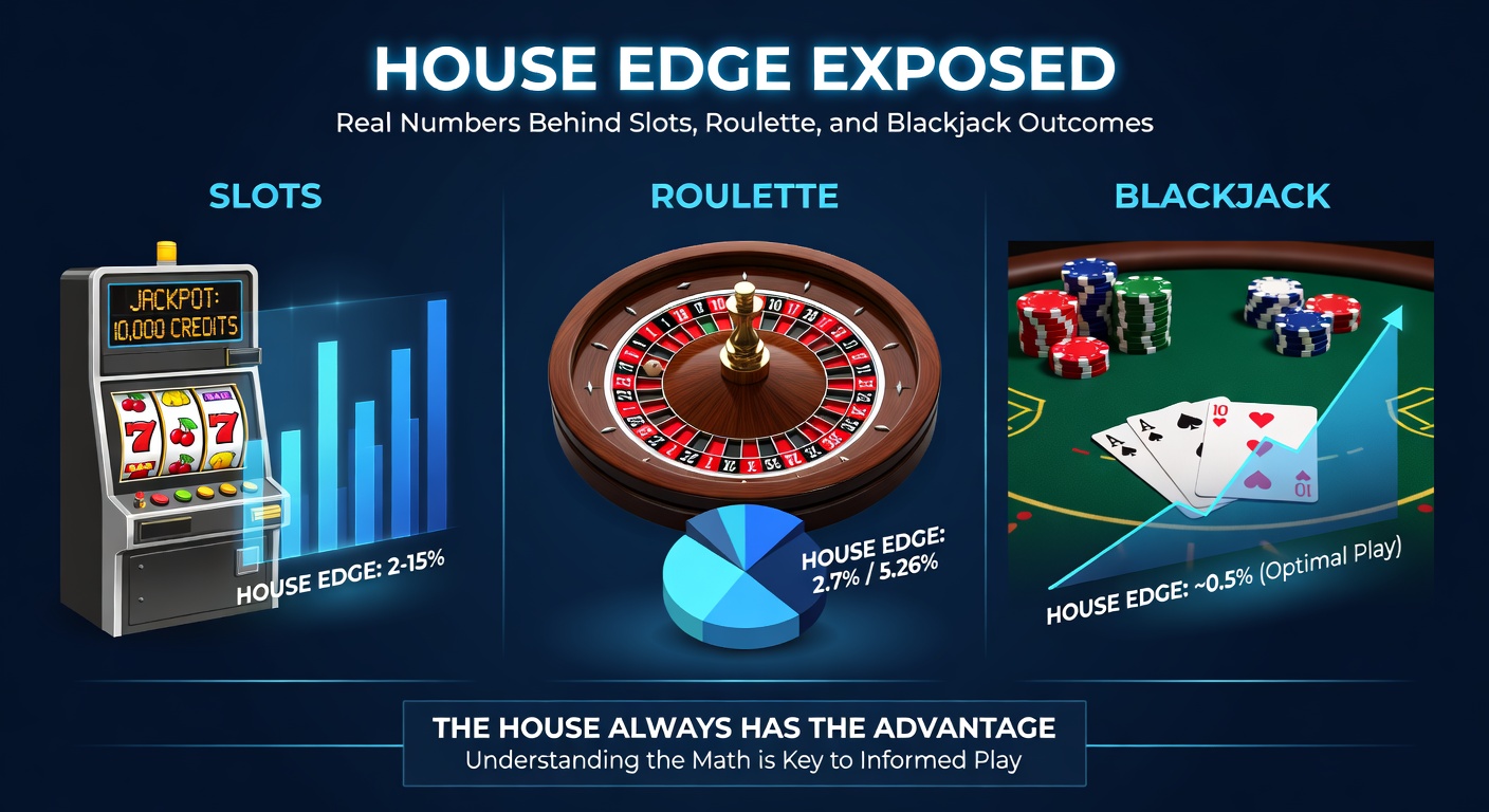 Vergelijkende infographic van house edge in roulette wielen en blackjack tafels met exacte percentages