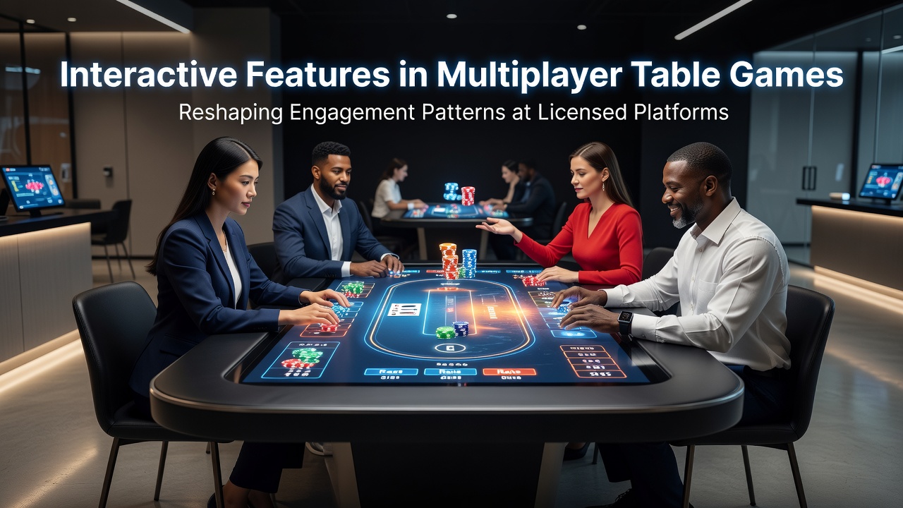 Interactieve multiplayer tafelspellen op gelicentieerde platforms tonen realtime spelersinteracties en chatfuncties