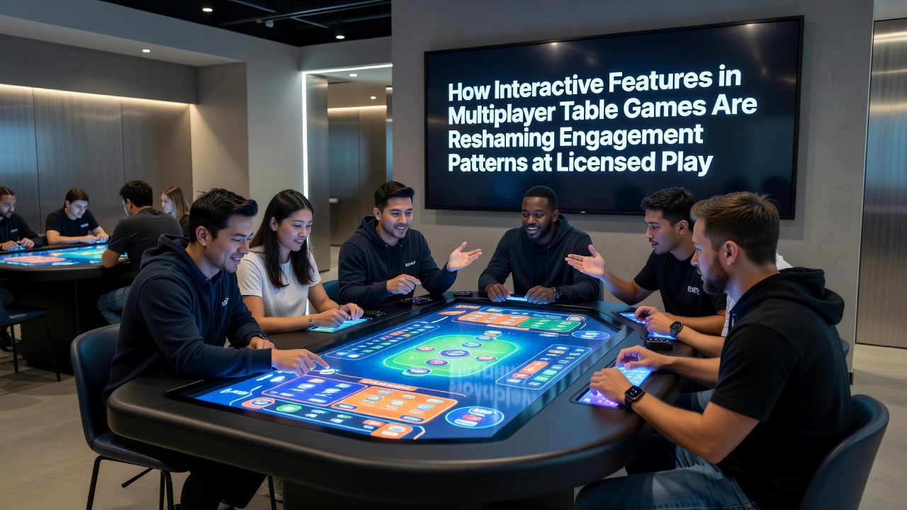 Spelers die deelnemen aan interactieve multiplayer tafelspellen met live elementen en sociale features op gelicentieerde sites