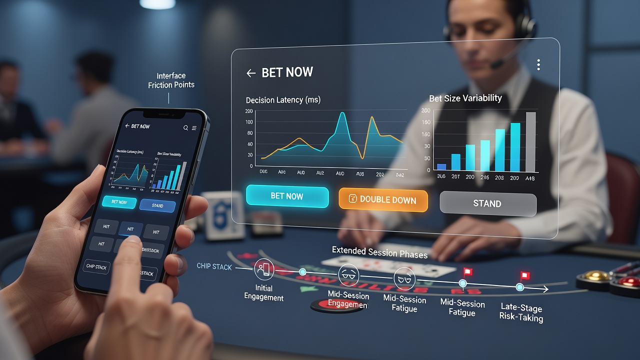 Detail van mobiele live dealer interface met inzetopties en statistieken